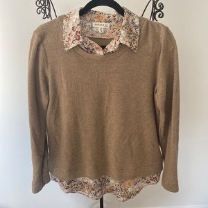 Faith and joy sweater with built in blouse. Worn once and washed and has pilling